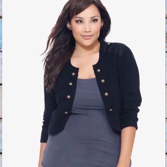 torrid Sweaters - (X) Torrid Cropped Cardigan Sweater Navy 2X